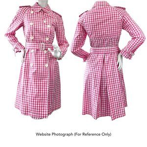 BURBERRY LONDON Plaid Print Trench Coat - Size 6